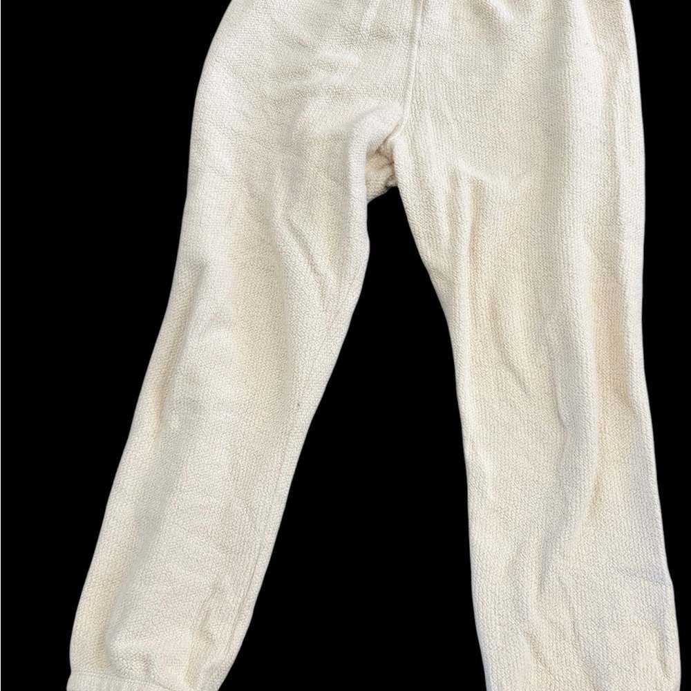perfectwhitetee Cream Cozy Fleece Joggers